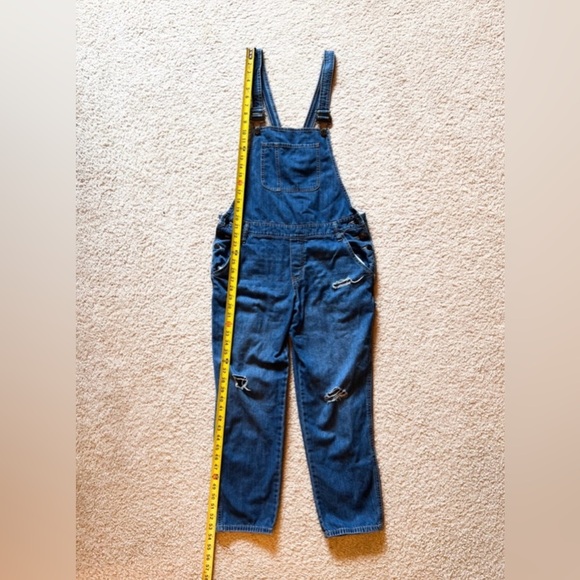 GAP Women's Carpenter Distressed Denim Bib Suspender Style Overalls, Sz Med - Picture 14 of 15